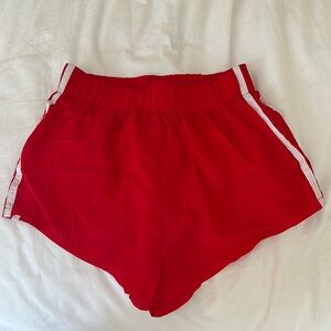 Daily Drills Red Athletic Shorts High-Cut Design